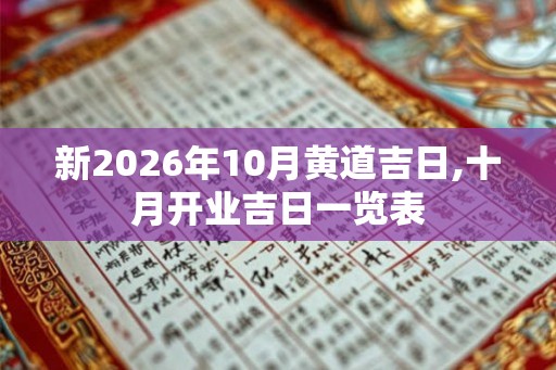 新2026年10月黄道吉日,十月开业吉日一览表