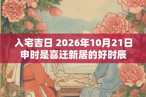 入宅吉日 2026年10月21日申时是喜迁新居的好时辰
