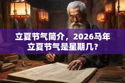 立夏节气简介,2026马年立夏节气是星期几? 立夏节气简介,2026马年立夏节气是星期几?