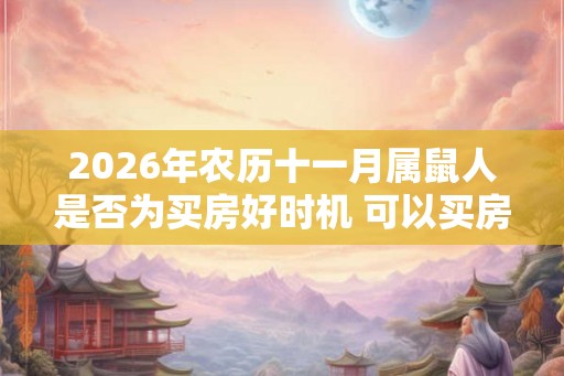 2026年农历十一月属鼠人是否为买房好时机 可以买房事业运好