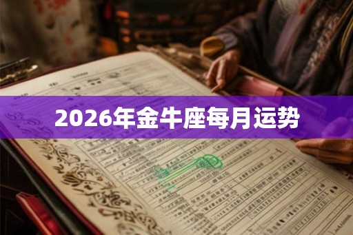 2026年金牛座每月运势