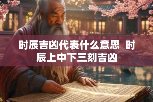 时辰吉凶代表什么意思 时辰上中下三刻吉凶 时辰吉凶代表什么意思 时辰上中下三刻吉凶