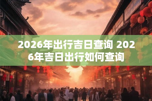 2026年出行吉日查询 2026年吉日出行如何查询