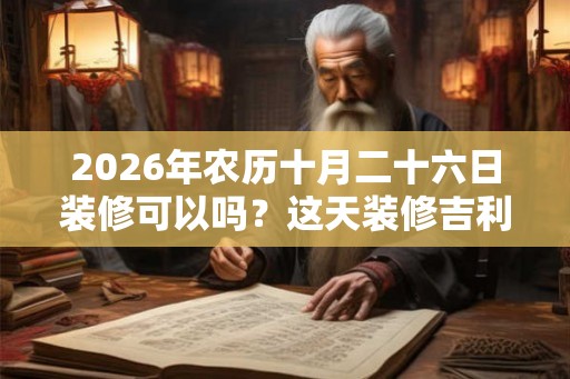 2026年农历十月二十六日装修可以吗？这天装修吉利吗？