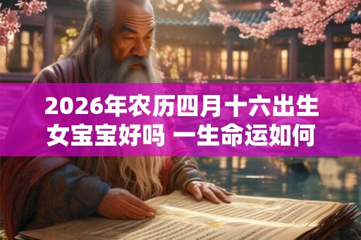 2026年农历四月十六出生女宝宝好吗 一生命运如何