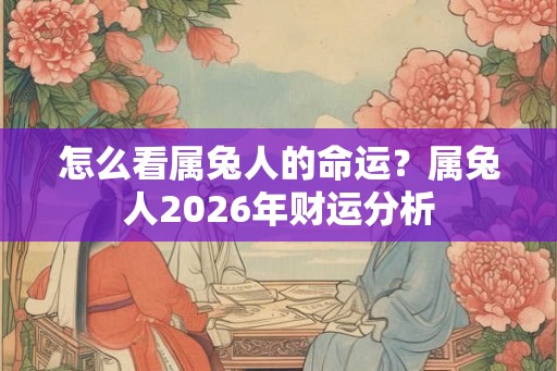 怎么看属兔人的命运？属兔人2026年财运分析