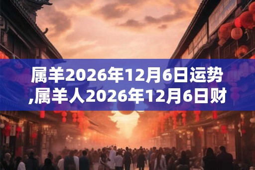 属羊2026年12月6日运势,属羊人2026年12月6日财运,生肖羊2026年12月6日运势