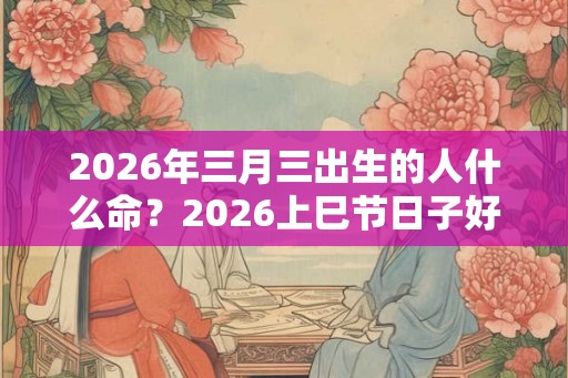 2026年三月三出生的人什么命？2026上巳节日子好吗？