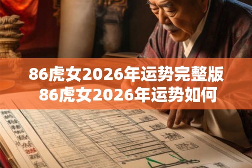 86虎女2026年运势完整版 86虎女2026年运势如何