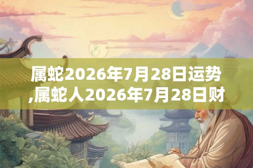 属蛇2026年7月28日运势,属蛇人2026年7月28日财运,生肖蛇2026年7月28日运势