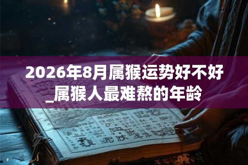 2026年8月属猴运势好不好_属猴人最难熬的年龄