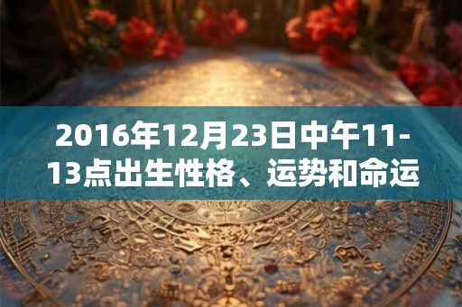 2016年12月23日中午11-13点出生性格、运势和命运