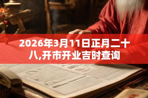 2026年3月11日正月二十八,开市开业吉时查询