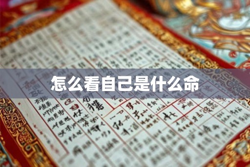 怎么看自己是什么命