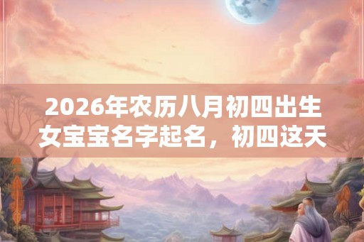 2026年农历八月初四出生女宝宝名字起名，初四这天的日子怎样？