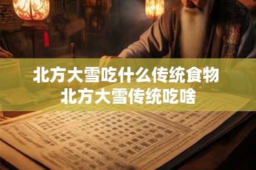 北方大雪吃什么传统食物 北方大雪传统吃啥
