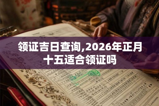 领证吉日查询,2026年正月十五适合领证吗