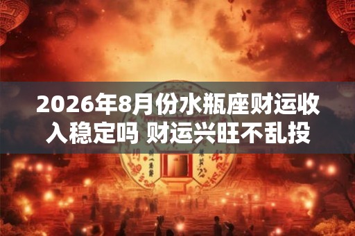 2026年8月份水瓶座财运收入稳定吗 财运兴旺不乱投资