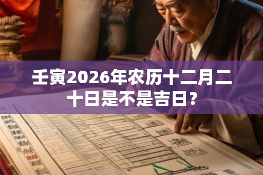 壬寅2026年农历十二月二十日是不是吉日？