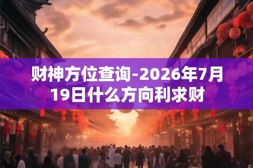 财神方位查询-2026年7月19日什么方向利求财