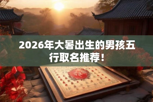 2026年大暑出生的男孩五行取名推荐！
