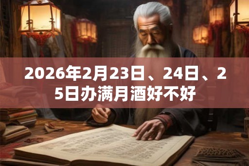 2026年2月23日、24日、25日办满月酒好不好