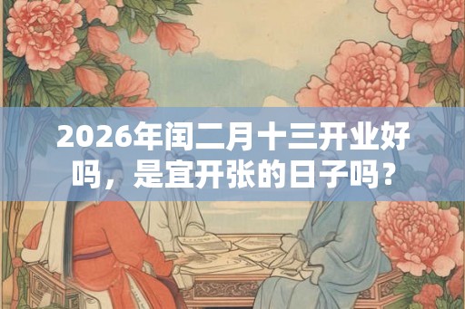 2026年闰二月十三开业好吗，是宜开张的日子吗？