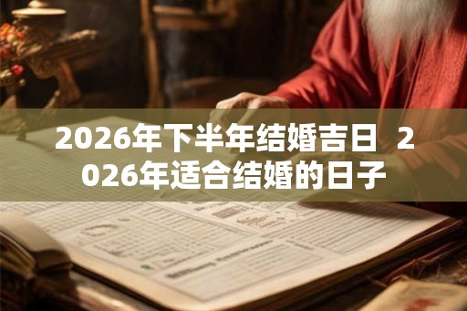 2026年下半年结婚吉日  2026年适合结婚的日子