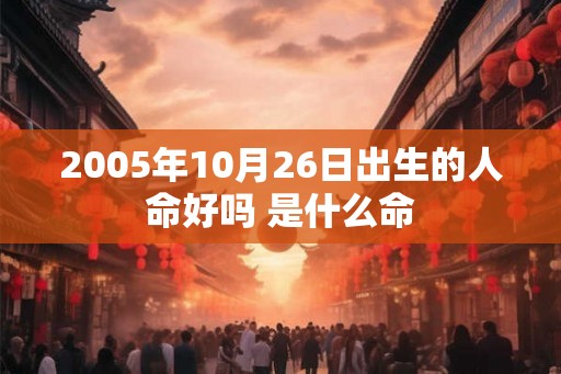 2005年10月26日出生的人命好吗 是什么命