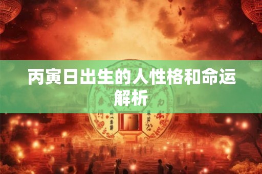 丙寅日出生的人性格和命运解析