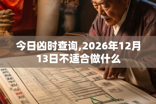 今日凶时查询,2026年12月13日不适合做什么