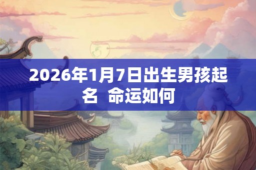 2026年1月7日出生男孩起名  命运如何