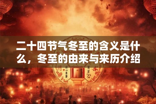 二十四节气冬至的含义是什么，冬至的由来与来历介绍