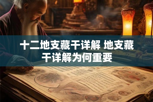 十二地支藏干详解 地支藏干详解为何重要