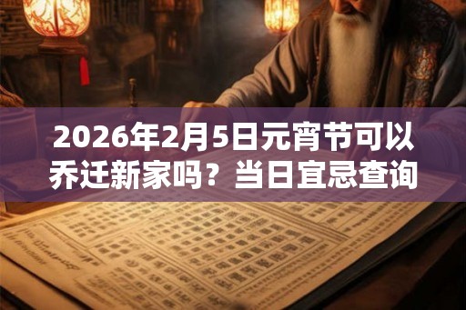 2026年2月5日元宵节可以乔迁新家吗？当日宜忌查询