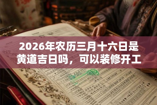 2026年农历三月十六日是黄道吉日吗,可以装修开工吗? 2026年农历三月十六日是黄道吉日吗,可以装修开工吗?
