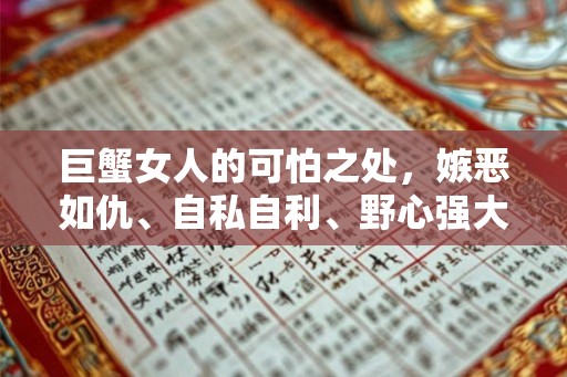 巨蟹女人的可怕之处，嫉恶如仇、自私自利、野心强大、喜新厌旧