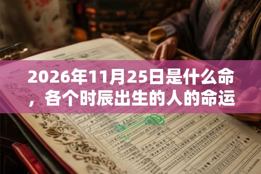 2026年11月25日是什么命，各个时辰出生的人的命运