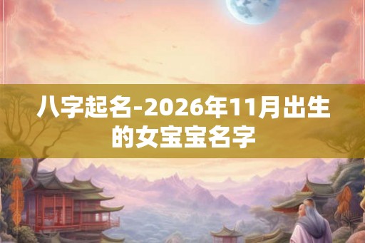 八字起名-2026年11月出生的女宝宝名字