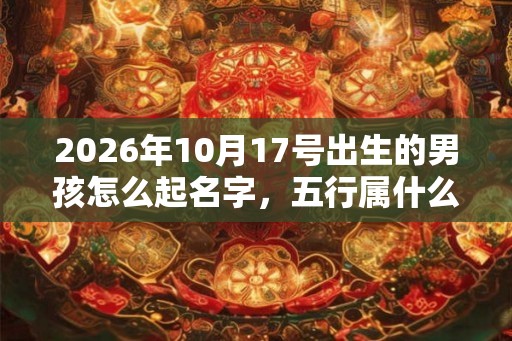 2026年10月17号出生的男孩怎么起名字，五行属什么