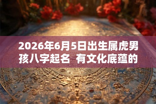 2026年6月5日出生属虎男孩八字起名  有文化底蕴的男孩名字