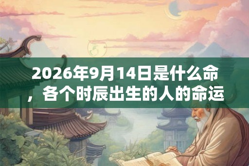 2026年9月14日是什么命，各个时辰出生的人的命运
