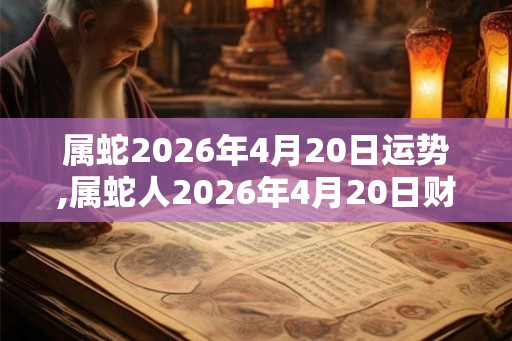 属蛇2026年4月20日运势,属蛇人2026年4月20日财运,生肖蛇2026年4月20日运势