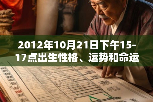 2012年10月21日下午15-17点出生性格、运势和命运