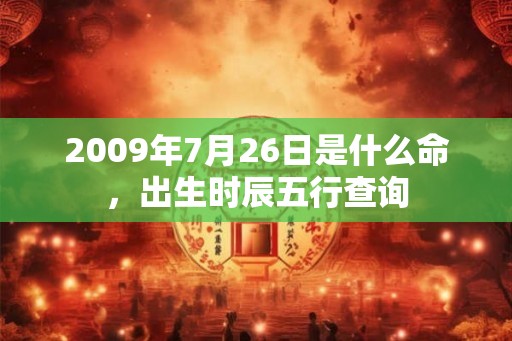 2009年7月26日是什么命，出生时辰五行查询