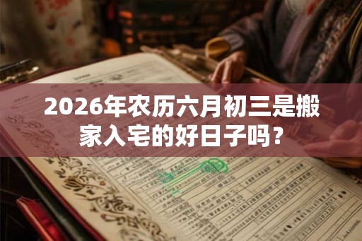 2026年农历六月初三是搬家入宅的好日子吗? 2026年农历六月初三是搬家入宅的好日子吗?
