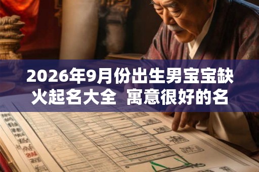 2026年9月份出生男宝宝缺火起名大全  寓意很好的名字