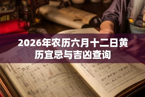 2026年农历六月十二日黄历宜忌与吉凶查询