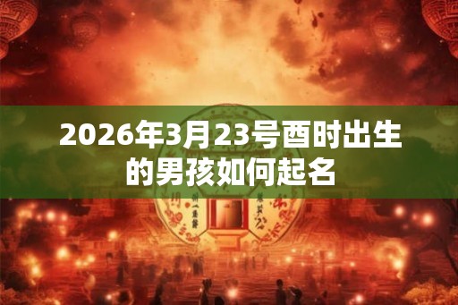 2026年3月23号酉时出生的男孩如何起名