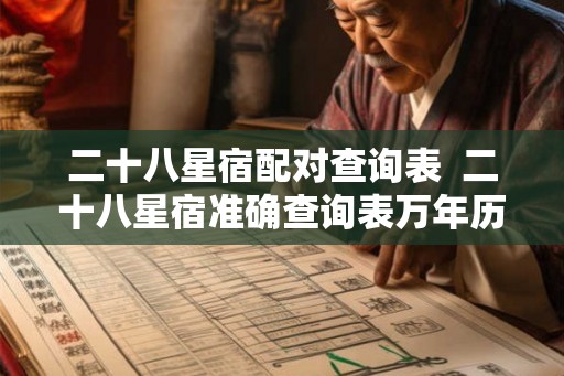 二十八星宿配对查询表  二十八星宿准确查询表万年历